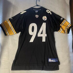 Reebok Men's NFL Pittsburgh Steelers Lawrence Timmons #94 Black Jersey Adult XL